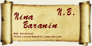 Nina Baranin vizit kartica